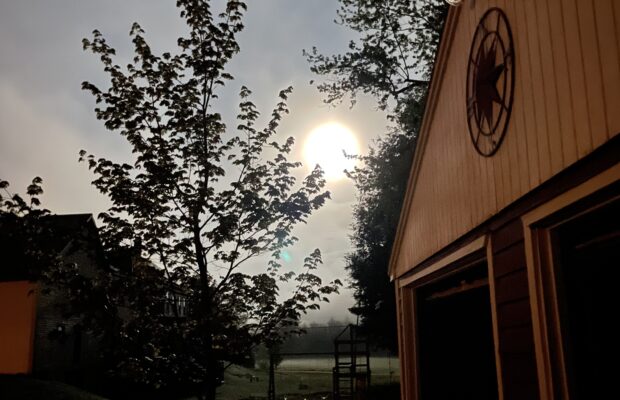 My weekend in six photos. Kiwanis, cheer, wood, run, dog and the moon.
